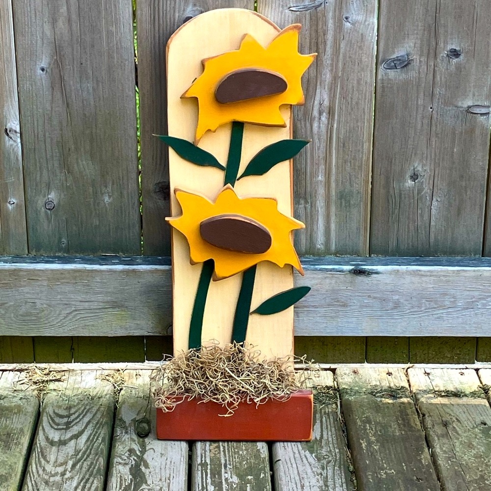 Handmade Sunflower Wooden Wall Art